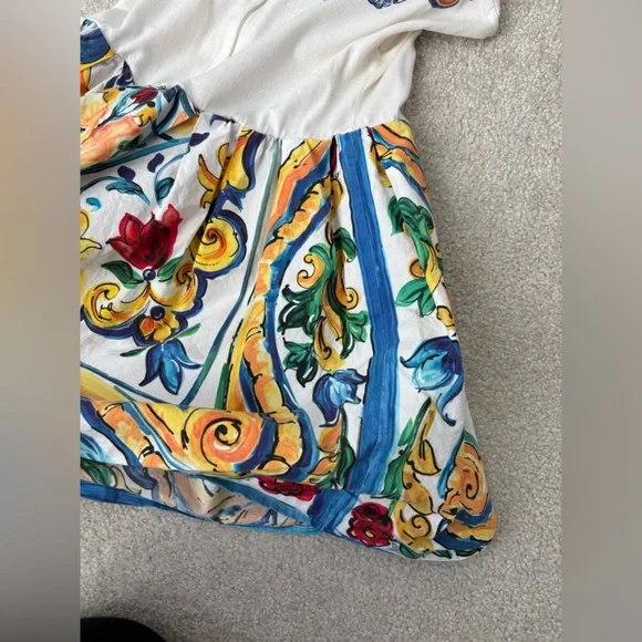 Dolce and Gabanna Toddler Majolica print designer dress Authentic Made in Italy - Picture 8 of 11